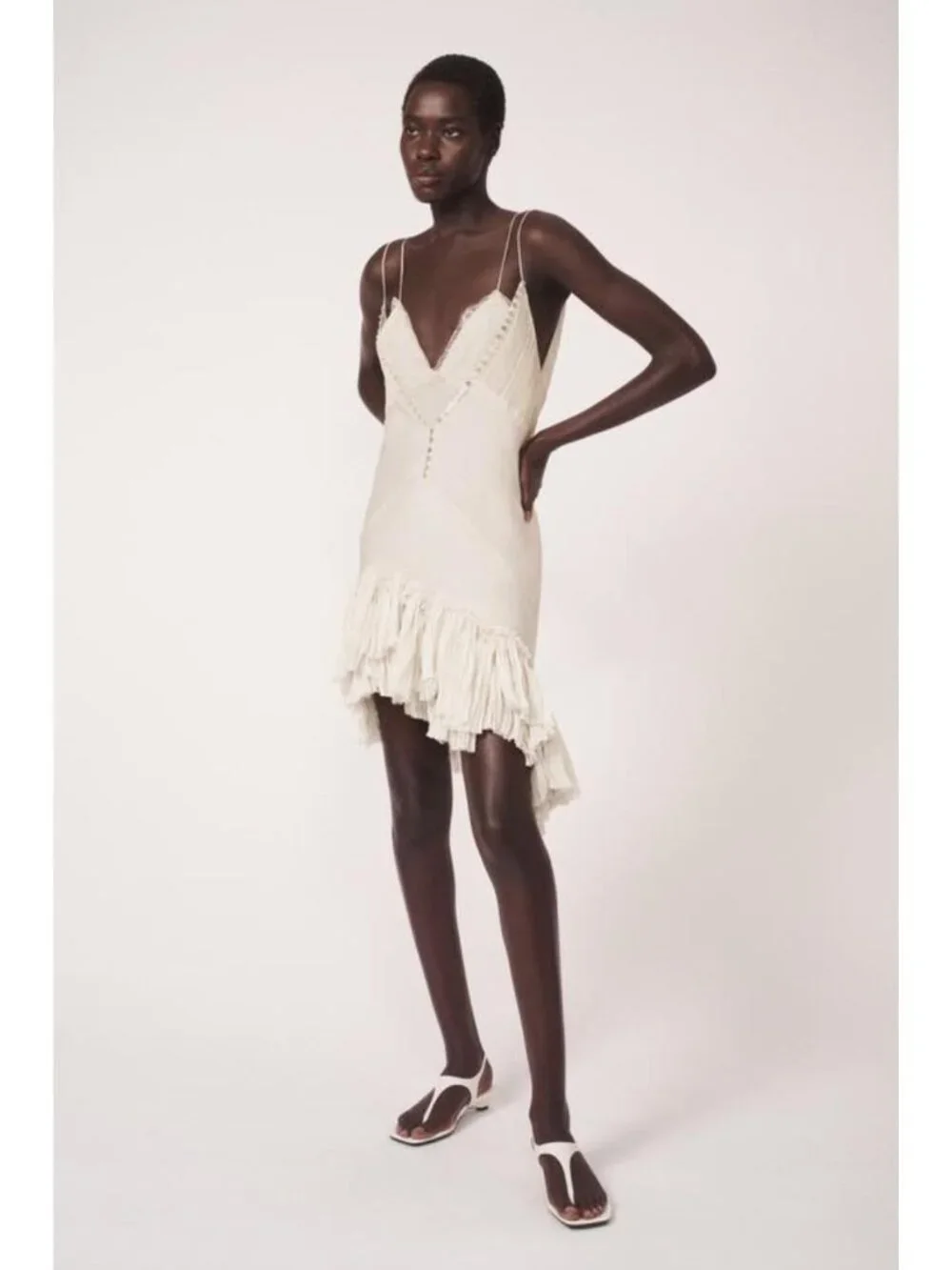 ZARA ASYMMETRIC RUFFLED DRESS - THE ITEM - Picture 6 of 9